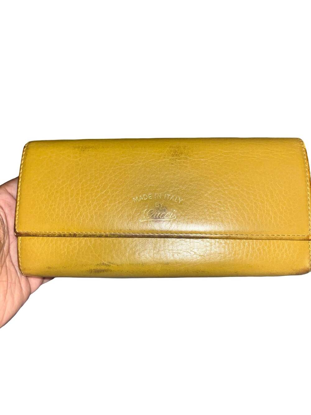 Gucci Swing Continental Leather Wallet in Goldenrod Yellow with Flora Lining